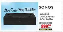 2001 Audio Video SONOS 125W/Ch. Wireless AirPlay Amplifier offer