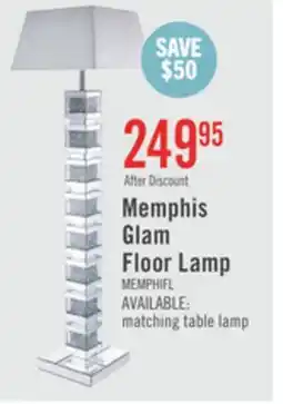 The Brick Memphis 54.3 Glam Floor Lamp with Glass, Mirror and Acrylic Crystals offer