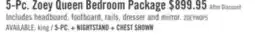 The Brick Zoey 5pc Bedroom Set with Bed, Dresser & Mirror, Two-tone White & Brown - Queen Size offer