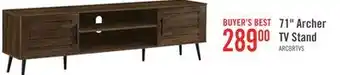 The Brick Archer 71 Modern TV Stand with Storage and Cable Management for TVs up to 80- Brown offer