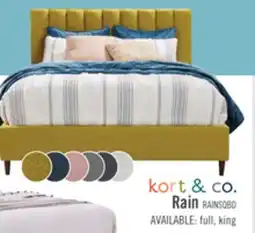 The Brick Kort & Co. Rain Upholstered Platform Bed in Green Fabric, Tufted - Queen Size offer