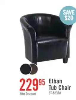 The Brick Ethan 31 Faux Leather tub-Style Accent Chair with Wood Legs - Black offer
