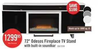 The Brick Odesos 72 Modern Electric Fireplace TV Stand with Storage and Cable Management for TVs up to 80 offer