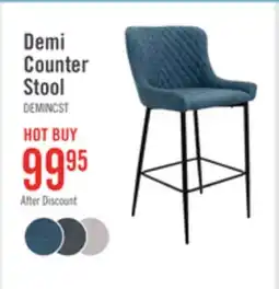 The Brick Demi Counter-Height Stool with Velvet-Like Fabric, Metal - Navy offer