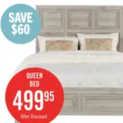 The Brick Lara Panel Bed with Headboard & Frame, Antique Grey - Queen Size offer