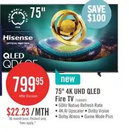 The Brick HISENSE 75 QD6QF QLED 4K UHD Smart Fire TV (75QD6QF) offer