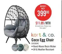 The Brick Coco Egg Outdoor Patio Chair - Grey offer