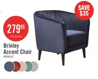 The Brick Brinley 29 Velvet Fabric Accent Chair with Wood Legs - Blue offer