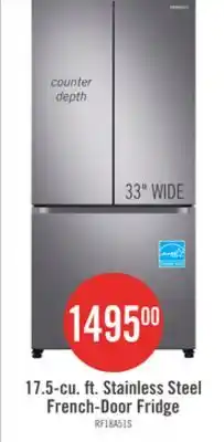 The Brick Samsung 33 17.5 Cu. Ft. Counter-Depth French-Door Refrigerator - Stainless Steel - RF18A5101SR/AA offer