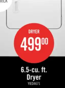 The Brick Inglis 6.5 Cu. Ft. Electric Dryer - White - YIED4671EW offer