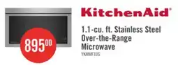 The Brick KitchenAid 1.1 Cu. Ft. Flush Over-the-Range Microwave with 900 Watts Cooking - PrintShield Stainless offer
