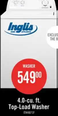 The Brick Inglis 4.0 Cu. Ft. Top-Load Washer - White - ITW4871FW offer