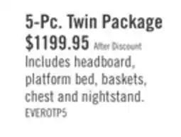 The Brick Everley Platform Bed 5pc Set with Panel Headboard, Chest & Nightstand, Two-Tone - Twin Size offer