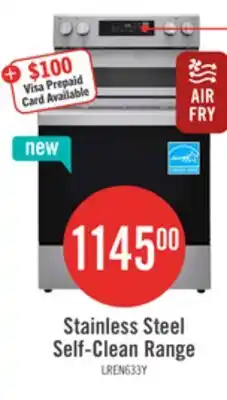The Brick LG 6.3 Cu. Ft. Smart Electric Range with Air Fry - Stainless Steel - LREN6323YE offer
