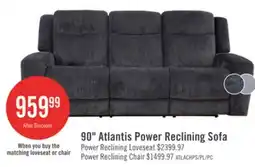 The Brick Atlantis 90 Fabric Zero Gravity Power Reclining Sofa - Dark Grey offer