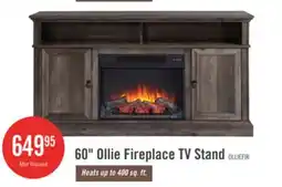 The Brick Ollie 60 Electric Fireplace TV Stand with Storage and Cable Management for TVs up to 65- Grey offer