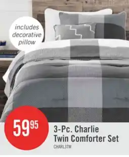 The Brick The Brick Charlie 3-Piece Twin Comforter Set - Grey offer