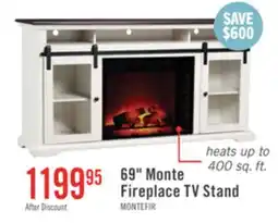 The Brick Monte 69 Electric Fireplace TV Stand with Storage and Cable Management for TVs up to 75- White offer