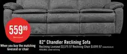 The Brick Chandler 82 Chenille Fabric Reclining Sofa - Grey offer