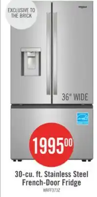 The Brick Whirlpool 36 30 Cu. Ft. French-Door Refrigerator with Dual Ice Makers - Stainless Steel - WRFF3736SZ offer