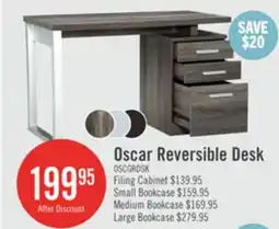The Brick Oscar 47 Reversible Office Desk with Storage - Grey offer