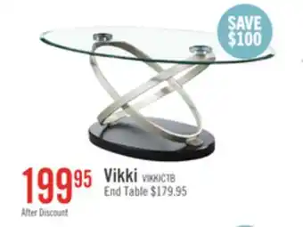 The Brick Vikki 48 Modern Oval Glass Top Coffee Table - Glass with Metal Base offer