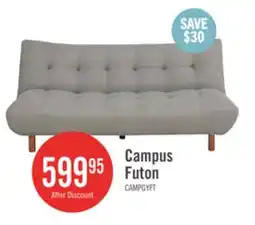 The Brick Campus 76 Fabric Klik Klak Futon with Tufting and Wood Legs - Grey offer