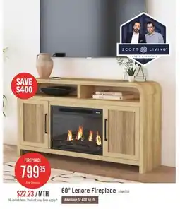 The Brick Lenore 60 Electric Fireplace TV Stand with Storage - Natural offer