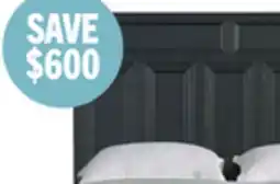 The Brick Casa Panel Bed with Headboard & Frame, Wood, Black - Queen Size offer