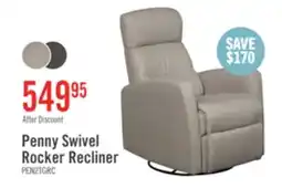 The Brick Penny 29.1 Linen-Look Fabric Swivel Rocker Reclining Chair - Taupe offer