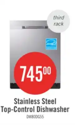 The Brick Samsung 24 48 dBA 5500 Series Top-Control Dishwasher with Third Rack - DW80DG5500SRAA offer