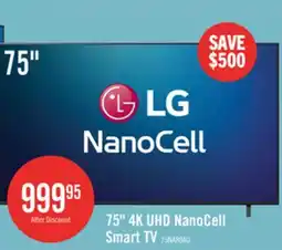 The Brick LG 75 NANO80 LED 4K UHD Smart webOS TV (75NANO80AUA.ACC) - 2025 Model offer