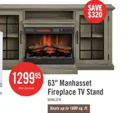 The Brick Manhasset 63 Electric Fireplace TV Stand with Storage for TVs up to 70 - Valley Pine offer