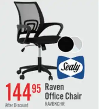 The Brick Sealy Raven 25.2 Adjustable Ergonomic Office Chair with Mesh Padding - Black offer