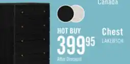 The Brick Lake Bedroom Chest of Drawers, 5-Drawer, 29W x 52H, Made in Canada, Glam - Black offer