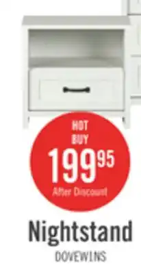The Brick Dove Bedside 1-Drawer Nightstand, 23.8W x 22.5H, Made in Canada - White offer