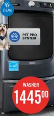 The Brick Maytag 5.8 Cu. Ft. Pet Pro Smart Front-Load Washer - Midnight Steel - MFW7020RF offer