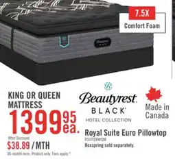 The Brick Beautyrest Black Hotel Royal Suite Euro Pillowtop Plush King Mattress offer