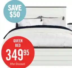 The Brick Zoey Panel Bed, Two-tone White & Brown - Queen Size offer