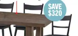 The Brick Kort & Co. Sol 6pc Dining Set with Table, Bench & 4 Chairs, Pedestal Base, 78W - Black & Brown offer