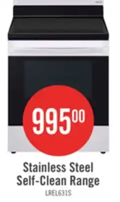 The Brick LG 6.3 Cu. Ft. Smart Electric Range with EasyClean - Stainless Steel - LREL6321S offer