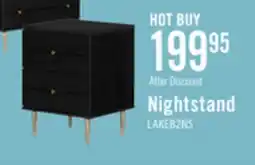The Brick Lake Bedside 2-Drawer Nightstand, 19.5W x 25.5H, Made in Canada, Glam - Black offer
