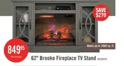 The Brick Brooke 62 Contemporary Electric Fireplace TV Stand with Storage & Cable Management for TVs up to 70 offer