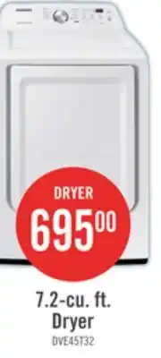The Brick Samsung 7.2 Cu. Ft. Electric Dryer - White - DVE45T3200W/AC offer