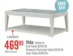 The Brick Vida 48 Solid Wood Coffee Table with Shelf and Casters - Sand offer
