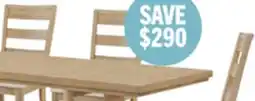 The Brick Aspen 6pc Dining Package with 80-104Extension Table, Bench & 4 Chairs, Fabric - Natural offer