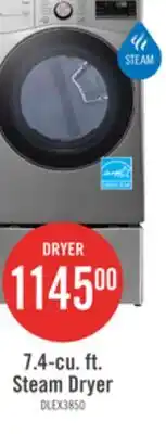 The Brick LG 7.4 Cu. Ft. Smart Electric Dryer with Steam - Graphite Steel - Stackable - DLEX3850V offer