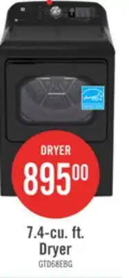 The Brick GE 7.4 Cu. Ft. Electric Dryer with SaniFresh Cycle - Diamond Grey - GTD68EBMRDG offer