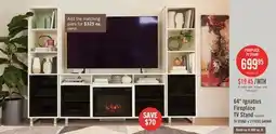 The Brick Ignatius 64 Modern Electric Fireplace TV Stand with Storage & Cable Management for TVs up to 70 offer
