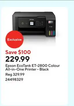 Staples Epson EcoTank ET-2800 Colour All-in-One Printer - Black offer
